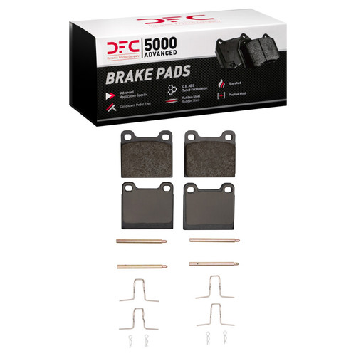 DFC 5000 Advanced Low-Metallic Rear Brake Pads and Hardware Kit, Mercedes-Benz 350SDL 1967-1991