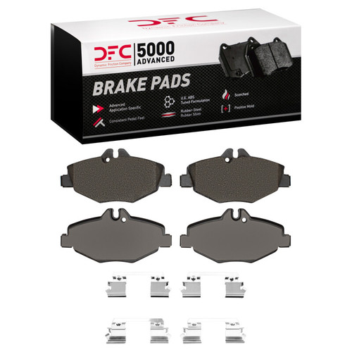 DFC 5000 Advanced Low-Metallic Front Brake Pads and Hardware Kit, Mercedes-Benz E320 2003-2009