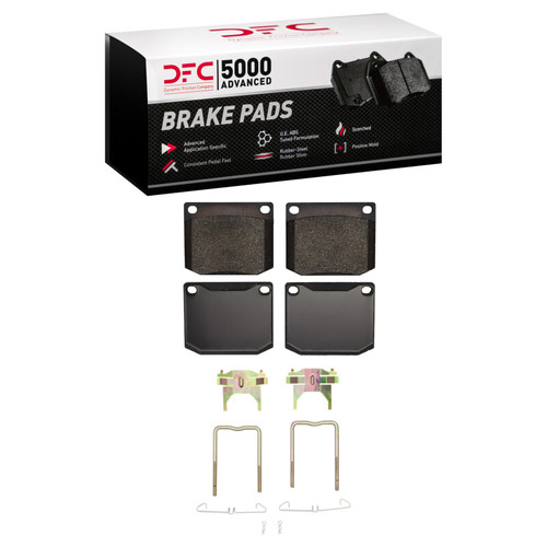 DFC 85-86 Saab 900 Front 5000 Advanced Low Metallic Brake Pads and Hardware Kit