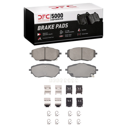 DFC 5000 Advanced Ceramic Front Brake Pads and Hardware Kit, Toyota C-HR 2018-2022