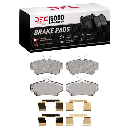DFC 5000 Advanced Semi-Metallic Front Brake Pads and Hardware Kit, Chrysler PT Cruiser 2003-2009