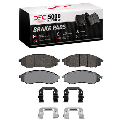 DFC 5000 Advanced Semi-Metallic Front Brake Pads and Hardware Kit, Nissan XTerra 2000-2004
