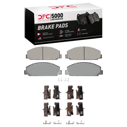 DFC 5000 Advanced Semi-Metallic Front/Rear Brake Pads and Hardware Kit, Chevrolet LCF5500HD Diesel / Semi Metallic 1999-2024