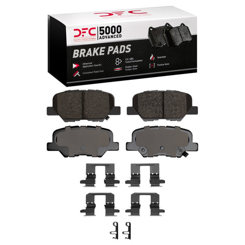 DFC 5000 Advanced Ceramic Rear Brake Pads and Hardware Kit, Mazda 6 2013-2025