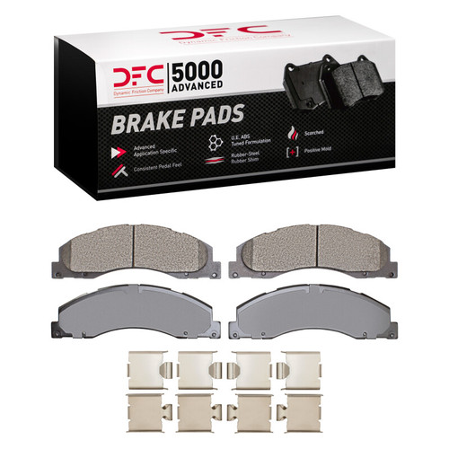 DFC 5000 Advanced Semi-Metallic Front Brake Pads and Hardware Kit, Ford E-Super Duty 2008-2025