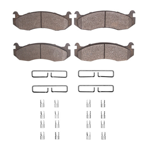 DFC 5000 Advanced Semi-Metallic Front Brake Pads and Hardware Kit, Hummer H1 1996-2006