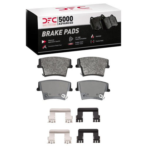 DFC 5000 Advanced Semi-Metallic Rear Brake Pads and Hardware Kit, Dodge Charger 2006-2014