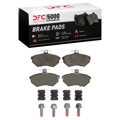 DFC 5000 Advanced Low-Metallic Front Brake Pads and Hardware Kit, Audi 90 1980-1996