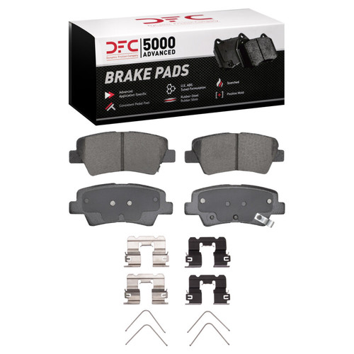 DFC 5000 Advanced Ceramic Rear Brake Pads and Hardware Kit, Hyundai Elantra GT 2018-2020