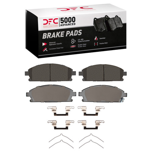 DFC 5000 Advanced Ceramic Front Brake Pads and Hardware Kit, Infiniti QX4 1996-2004