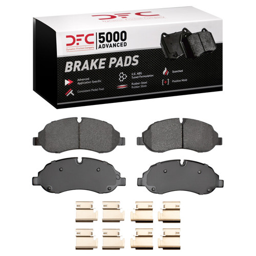 DFC 5000 Advanced Semi-Metallic Front Brake Pads and Hardware Kit, Ford Transit-350 HD/DRW 2015-2025