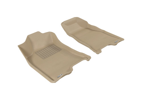 3D MAXpider Kagu 1st Row Tan Floor Mat Set, Chevrolet/GMC Colorado/Canyon Crew Cab 2004-2012