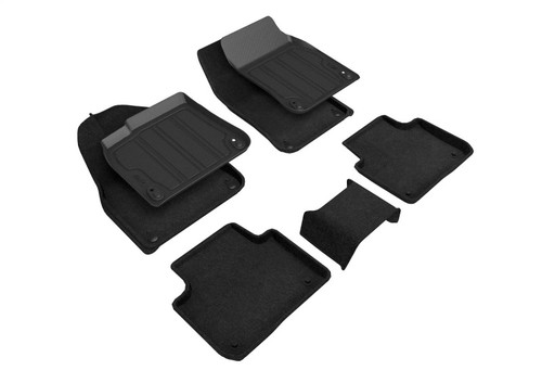 3D MAXpider Elegant Black Floor Mat Set 1st & 2nd Row, Porsche Cayenne SUV / Cayenne Coupe 2019-2024