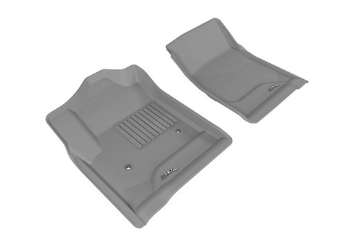 3D MAXpider Kagu 1st Row Gray Floor Mat Set, Chevrolet/GMC Silverado/Sierra Regular Cab 2014-2018
