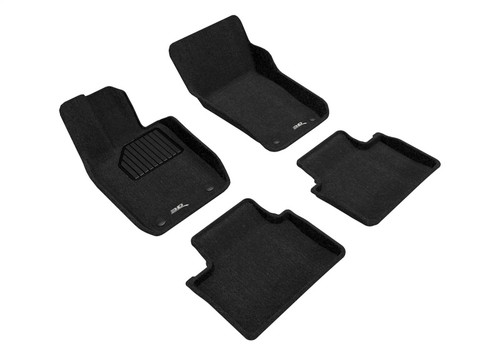 3D MAXpider Elegant Black Floor Mat Set 1st & 2nd Row, Porsche Panamera / Panamera E-Hybrid 2017-2023