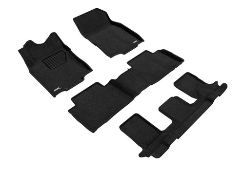 3D MAXpider Elegant Black Floor Mat Set 1st & 2nd Row, Nissan Rogue 2014-2020