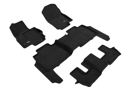3D MAXpider Elegant Black Floor Mat Set 1st, 2nd & 3rd Row, Mercedes-Benz Gls-Class 2020-2024