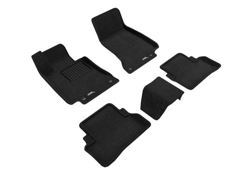 3D MAXpider Elegant Black Floor Mat Set 1st & 2nd Row, Mercedes-Benz E-Class Sedan 2017-2023