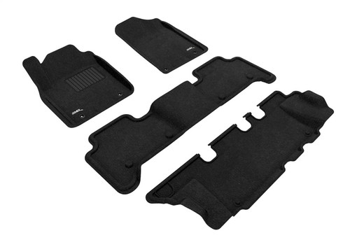 3D MAXpider Elegant Black Floor Mat Set 1st, 2nd & 3rd Row, Infiniti Qx80 8-Seat / Qx56 2014-2022