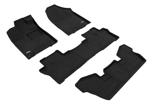 3D MAXpider Elegant Black Floor Mat Set 1st, 2nd & 3rd Row, Honda Pilot 7-Passenger 2016-2022
