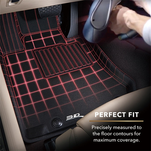 3D MAXpider Kagu 1st, 2nd & 3rd Row Black Floor Mat Set, Mercedes-Benz Eqb 2022-2024