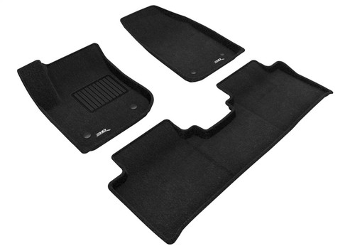 3D MAXpider Elegant Black Floor Mat Set 1st & 2nd Row, Buick Envision 2016-2020
