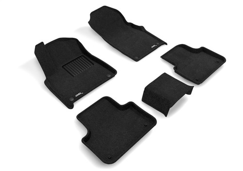 3D MAXpider Elegant Black Floor Mat Set 1st & 2nd Row, Audi Q7 / Sq7 / Q8 / Sq8/Rs Q8 2017-2024