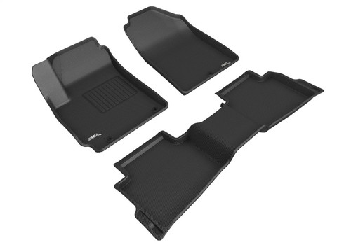 3D MAXpider Kagu 1st & 2nd Row Black Floor Mat Set, Kia Seltos 2021-2024