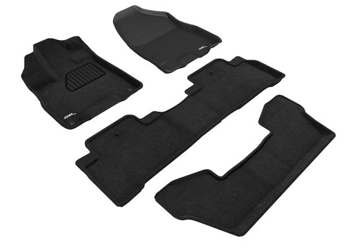 3D MAXpider Elegant Black Floor Mat Set 1st, 2nd & 3rd Row, Acura MDX 6-Seat 2017-2020