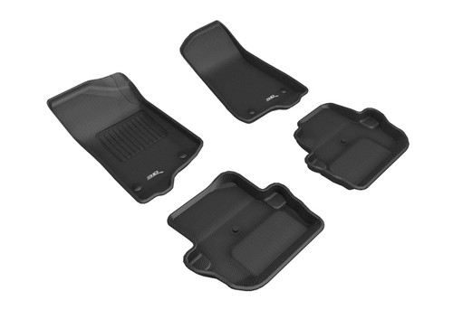 3D MAXpider Kagu 1st & 2nd Row Black Floor Mat Set, Jeep Wrangler Sport 2018-2024