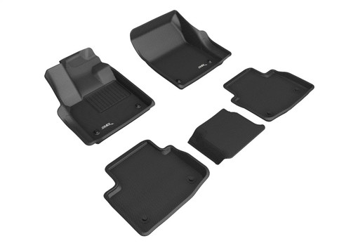 3D MAXpider Kagu 1st & 2nd Row Black Floor Mat Set, Jaguar I-Pace 2019-2024