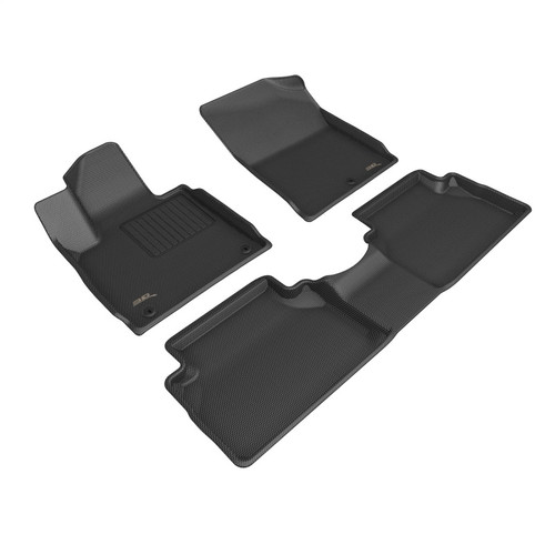 3D MAXpider Kagu 1st & 2nd Row Black Floor Mat Set, Hyundai Santa Fe Gas 2021-2023