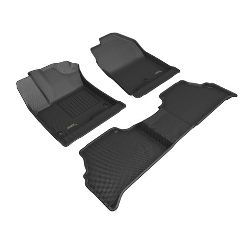 3D MAXpider Kagu 1st & 2nd Row Black Floor Mat Set, Hyundai Kona Ev 2021-2023