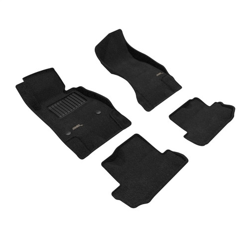 3D MAXpider Elegant Black Floor Mat Set 1st & 2nd Row, Chevrolet Camaro 2016-2022