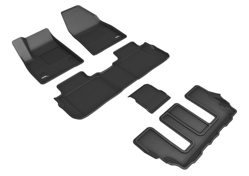 3D MAXpider Kagu 1st, 2nd & 3rd Row Black Floor Mat Set, Cadillac Xt6 With Bucket 2020-2024
