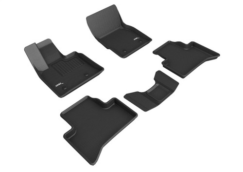 3D MAXpider Kagu 1st & 2nd Row Black Floor Mat Set, Alfa Romeo Stelvio / Stelvio Quadrifoglio 2018-2024