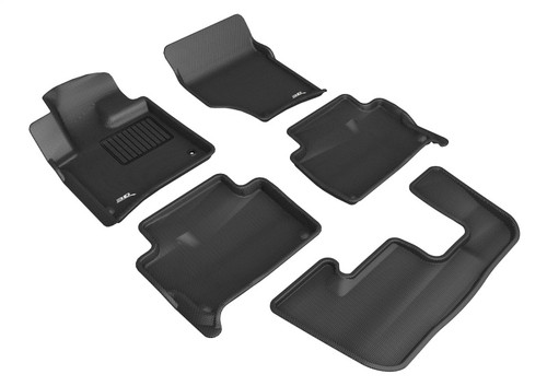 3D MAXpider 2007-2015 Audi Q7 Kagu 1st & 2nd & 3rd Row Floormats - Black