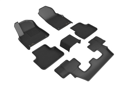 3D MAXpider 2017-2019 Audi Q7 Kagu 1st & 2nd & 3rd Row Floormats - Black