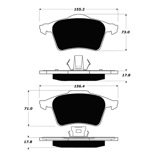 Porterfield Enterprises VP-011062 Porterfield R4-S Front Brake Pads, S40/V50, C30/C70 for 320mm rotors, AP915.2