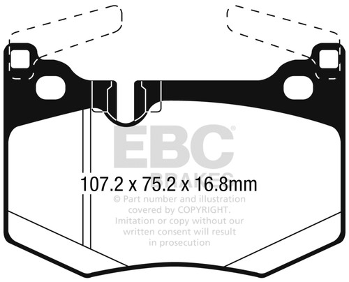 EBC DP42261R Yellowstuff Rear Brake Pads, Lexus RC F / Lexus GS F 2015-2017