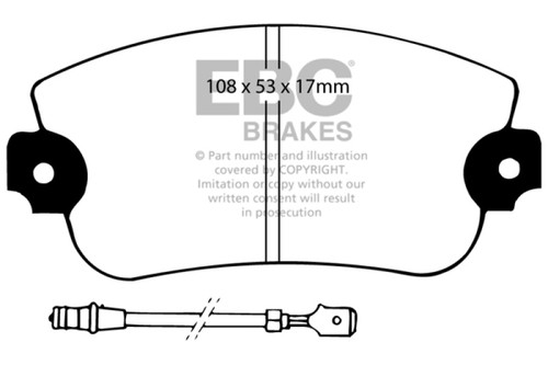 EBC DP2230 Greenstuff 2000 Front Brake Pads, Lancia Beta 1.8L 1975-1981