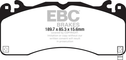 EBC DP23040 Greenstuff 2000 Front Brake Pads, Ford Mustang (6th Gen) 2.3L Turbo (GT Package) 2015+