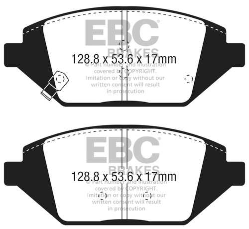 EBC DP23058 Greenstuff 2000 Front Brake Pads, Chevrolet Spark 1.4L 2016+
