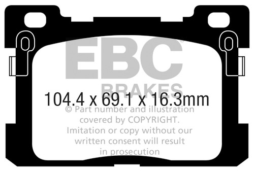 EBC DP23077 Greenstuff 2000 Rear Brake Pads, Genesis G90 5.0L 2017+