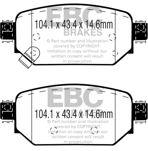 EBC DP23081 Greenstuff 2000 Rear Brake Pads, Mazda 3 2.0L 2017+