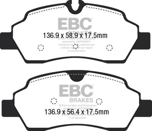 EBC DP42222R Yellowstuff Rear Brake Pads, Ford Transit 150 SRW 2015+