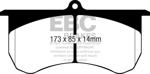 EBC DP5068NDX Bluestuff Front Brake Pads, Am General HMMWV M1152 6.5L TD 2015+