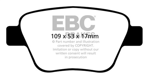 EBC DP42075R Yellowstuff Rear Brake Pads, Audi A3 2.0 Turbo (Bosch rear caliper) 2010-2013