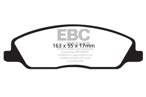 EBC DP21869 Greenstuff 2000 Front Brake Pads, Ford Mustang 3.7 2010-2014
