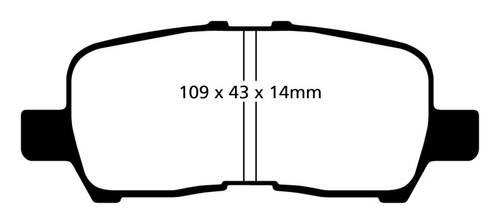 EBC DP41684R Yellowstuff Rear Brake Pads, Buick Allure (Canada) 3.6 2005-2009